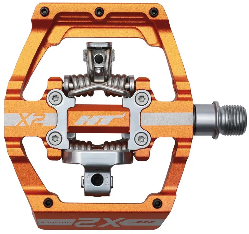 HT Components X2 9/16-inch Downhill Mountain Bike Pedals in Orange