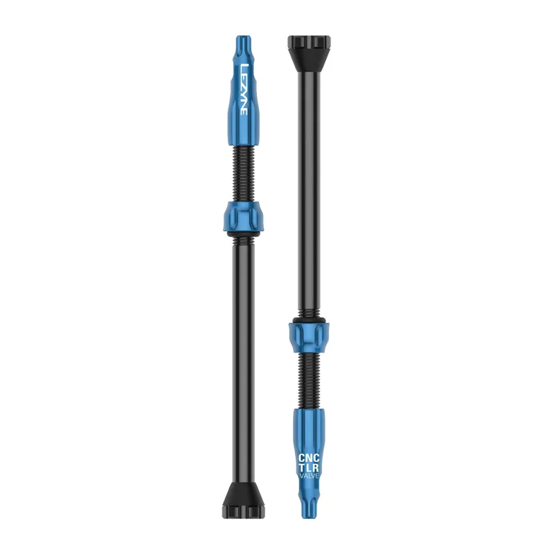 Lezyne CNC TLR 80mm Tubeless Valves in Blue