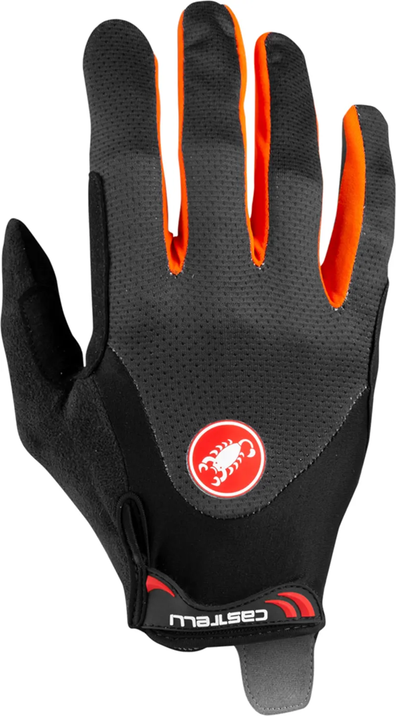 Castelli Arenberg Gel Long Finger Glove Dark Grey Orange 