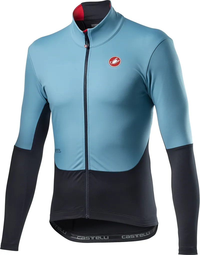 Castelli Nano Mid Wind Jersey Celeste/Black 