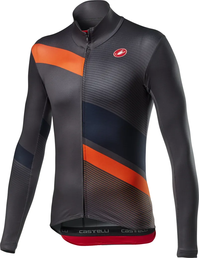 Castelli Mid Thermal Pro LS Jersey Gray/Orange 