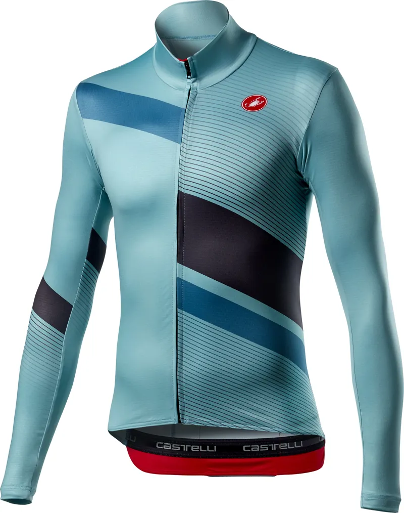 Castelli Mid Thermal Pro LS Jersey Celeste/ Gray 