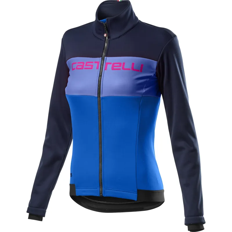 Castelli Como Womens Jacket Savile Blue/Brilliant Pink 