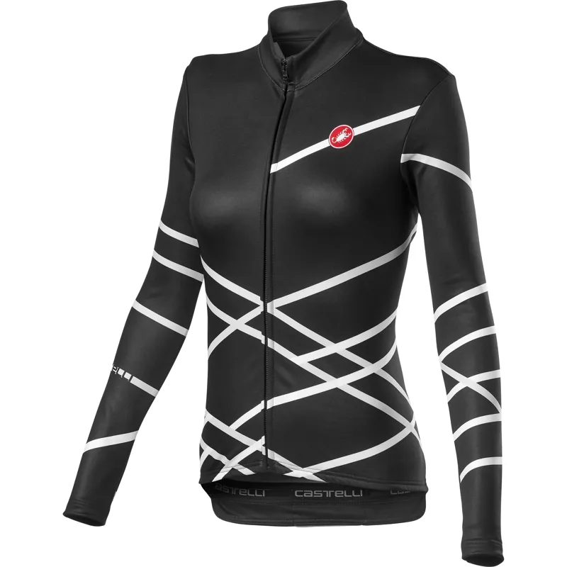 Castelli Diagonal Womens Jersey FZ Black 