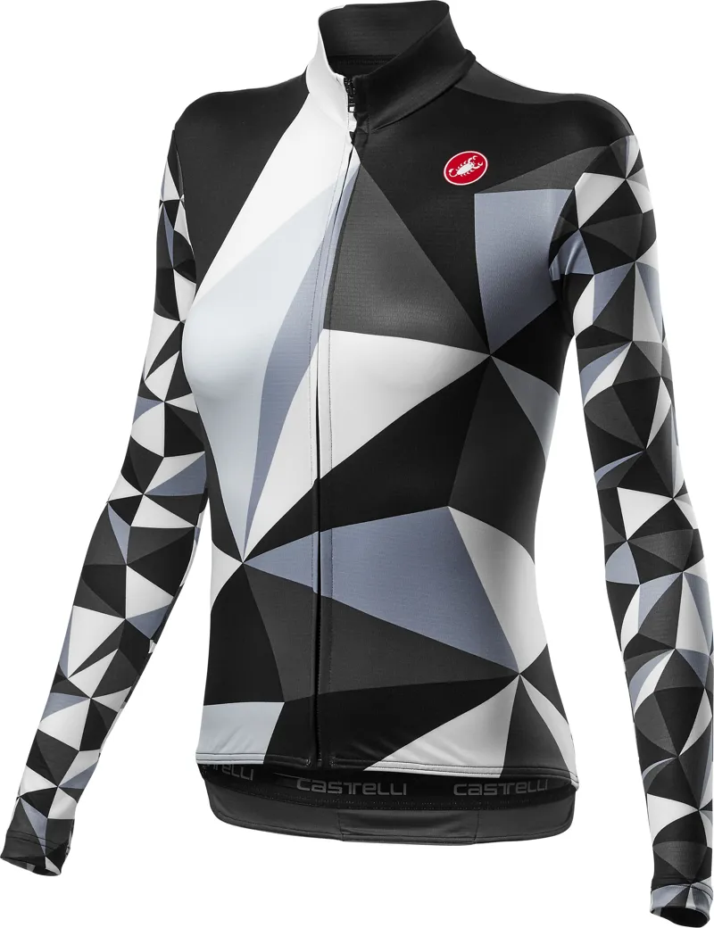 Castelli Triangolo Mid Womens Jersey FZ Black/White 