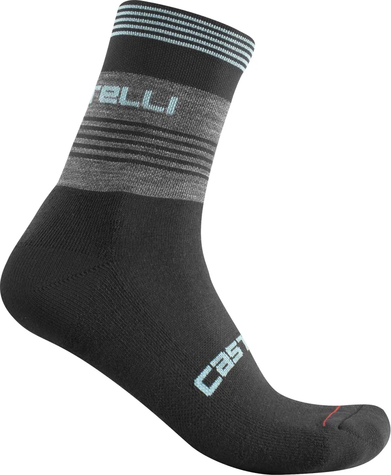 Castelli Linea Womens 15 Sock Gray/Celeste 