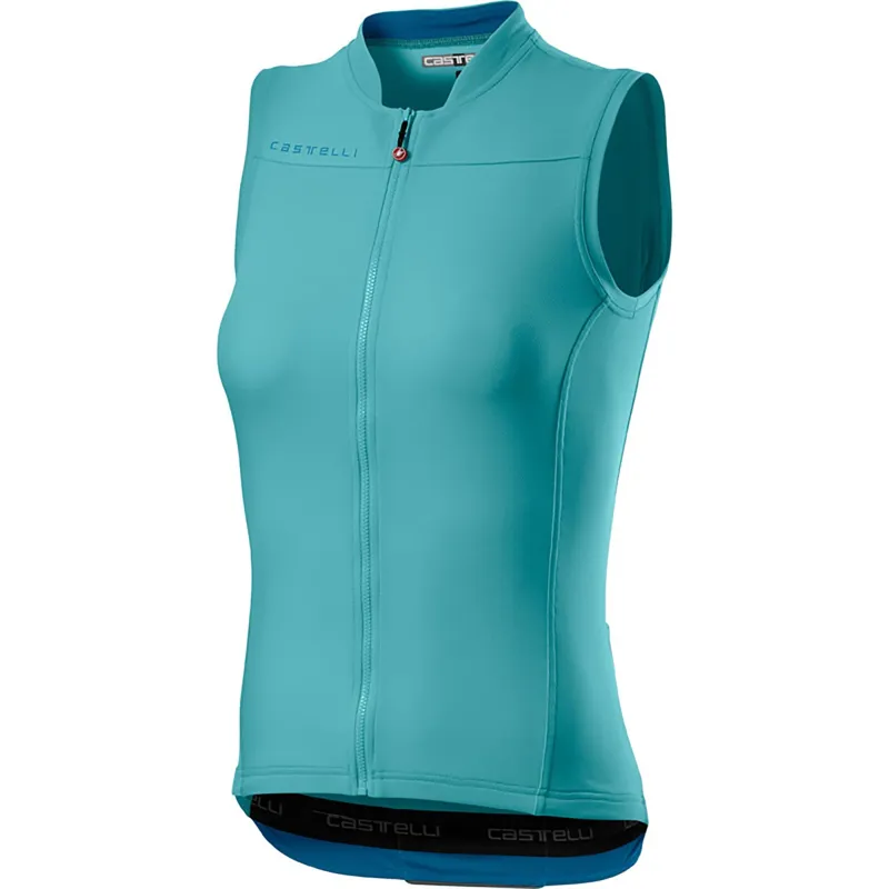 Castelli Anima 3 Sleeveless Womens Jersey Celeste Marine Blue 