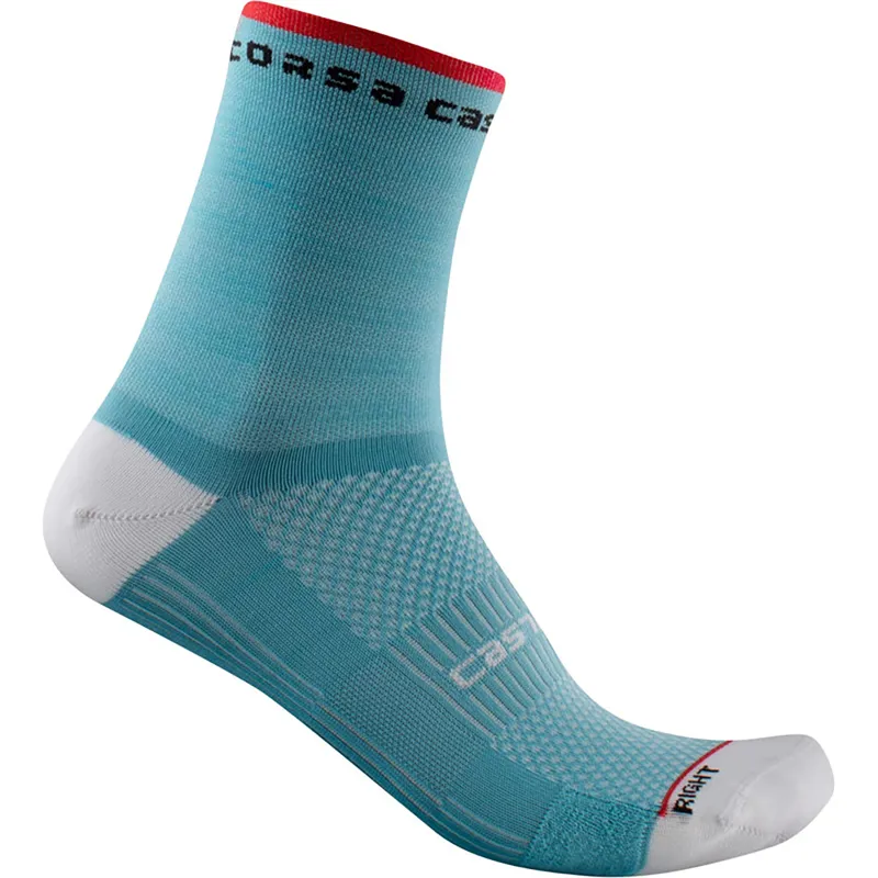 Castelli Rosso Corsa Womens 11 Socks Celeste