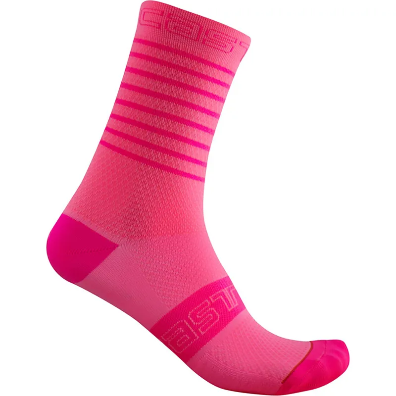 Castelli Superleggera Womens 12 Socks Pink Fluro 