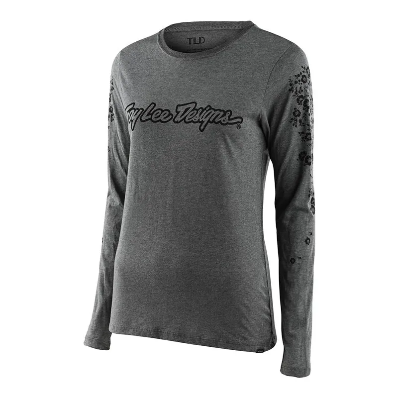 Troy Lee Designs Womens Signature Floral Long Sleeve Tee Gray 