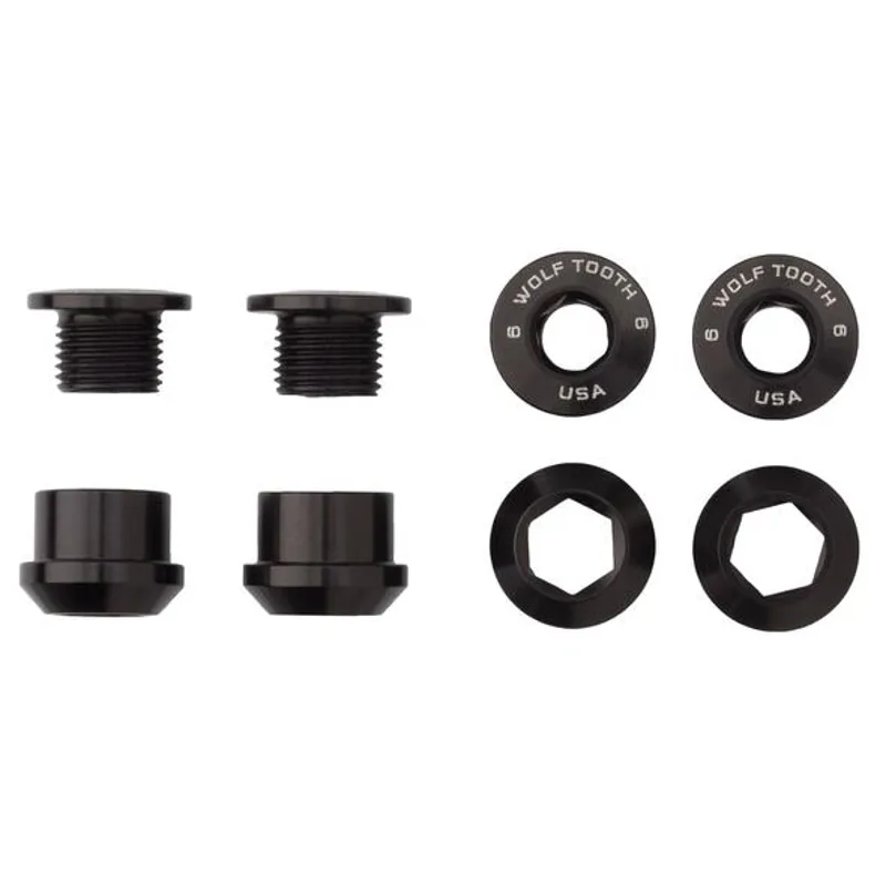 Wolf Tooth Chainring Bolts 1 set of 4 Black
