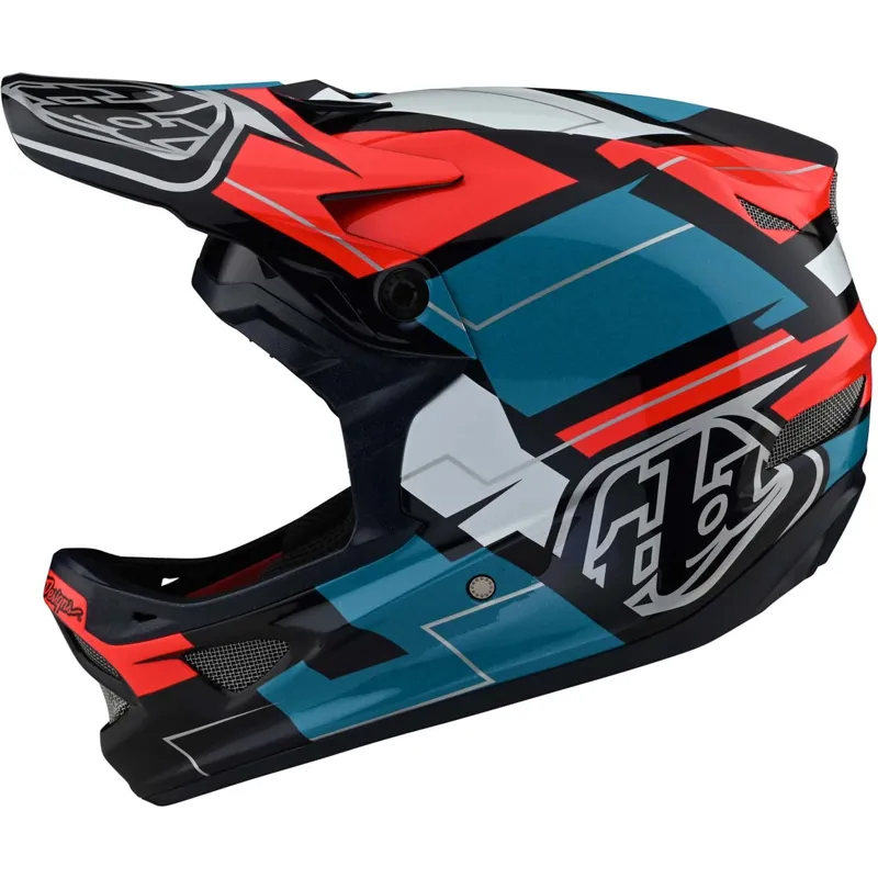 Troy Lee Designs D3 Fiberlite Helmet Blue Red -1
