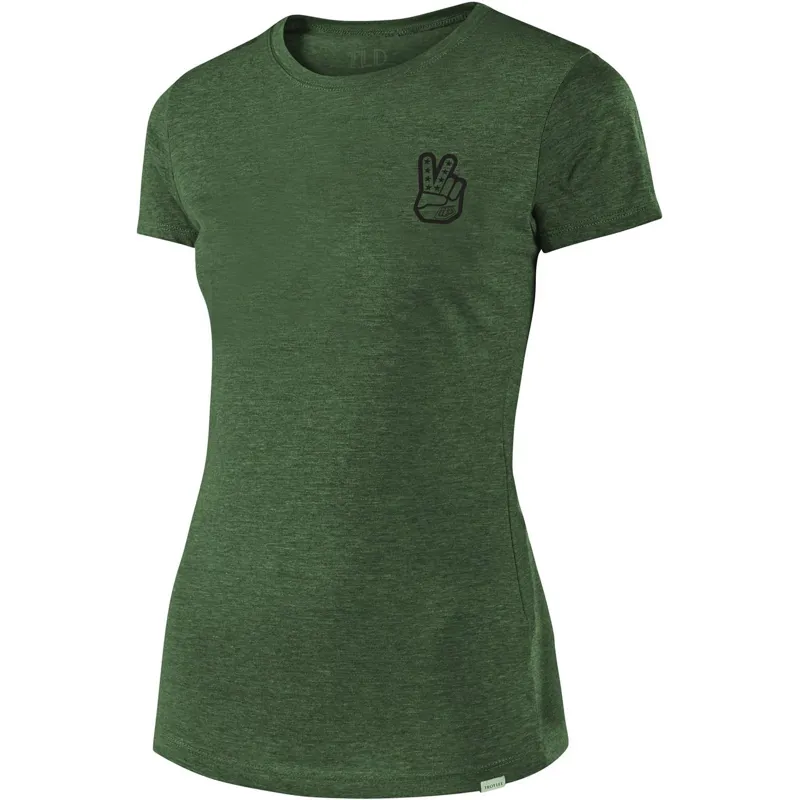 Troy Lee Designs Womens Peace and Wheelies Tee Olive 