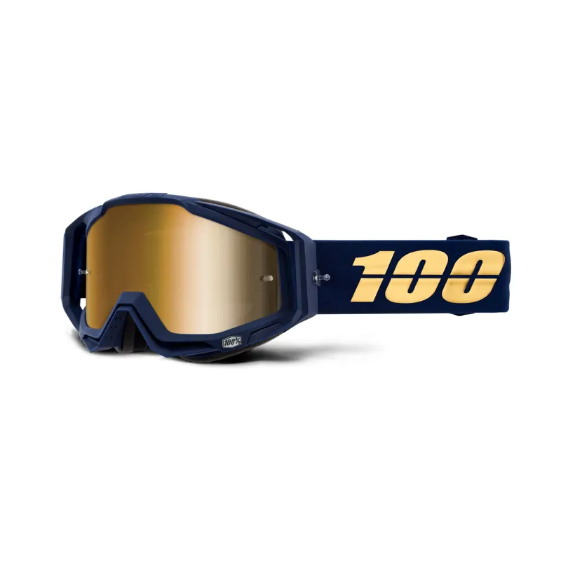 100 Percent Racecraft Goggles True Gold Mirror Lens Bakken