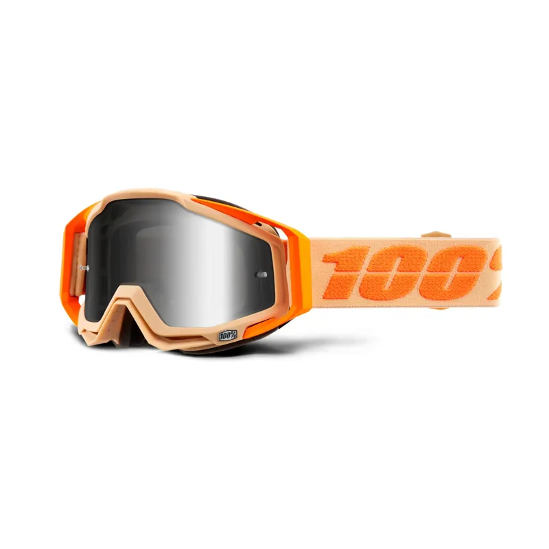 100 Percent Racecraft Goggles Silver Mirror Lens Sahara