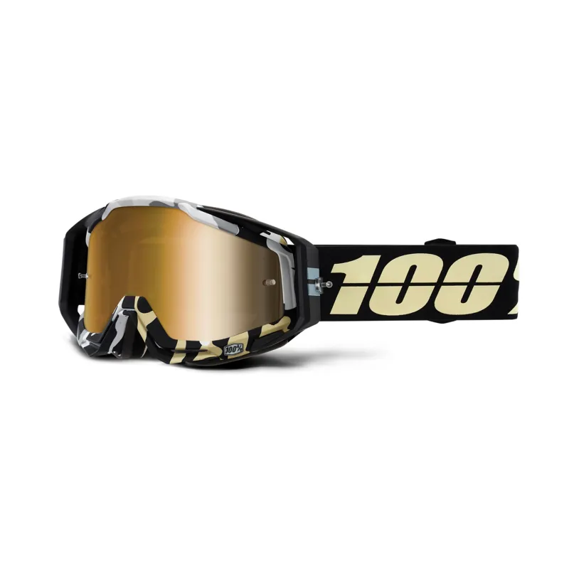 100 Percent Racecraft Goggles True Gold Mirror Lens Ergoflash