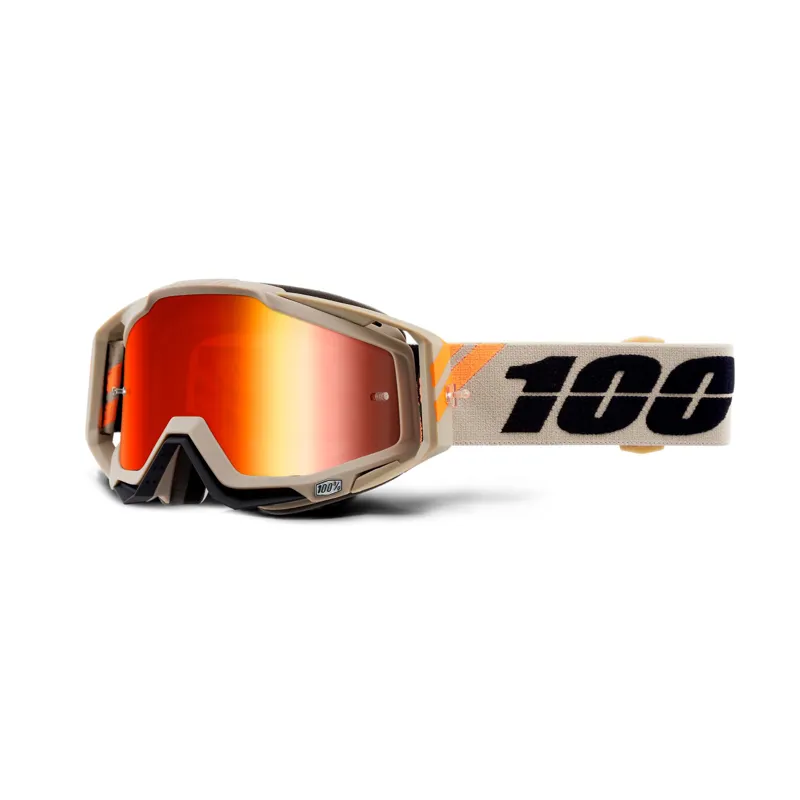 100 Percent Racecraft Goggles Red Mirror Lens Poliet