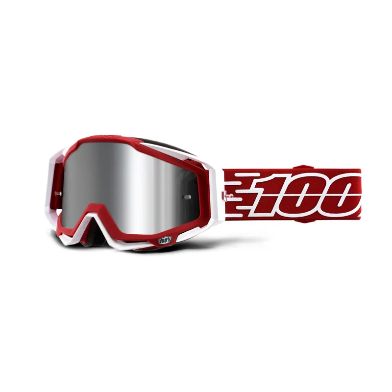 100 Percent Racecraft Goggles Injected Silver Mirror Lens Gustavia