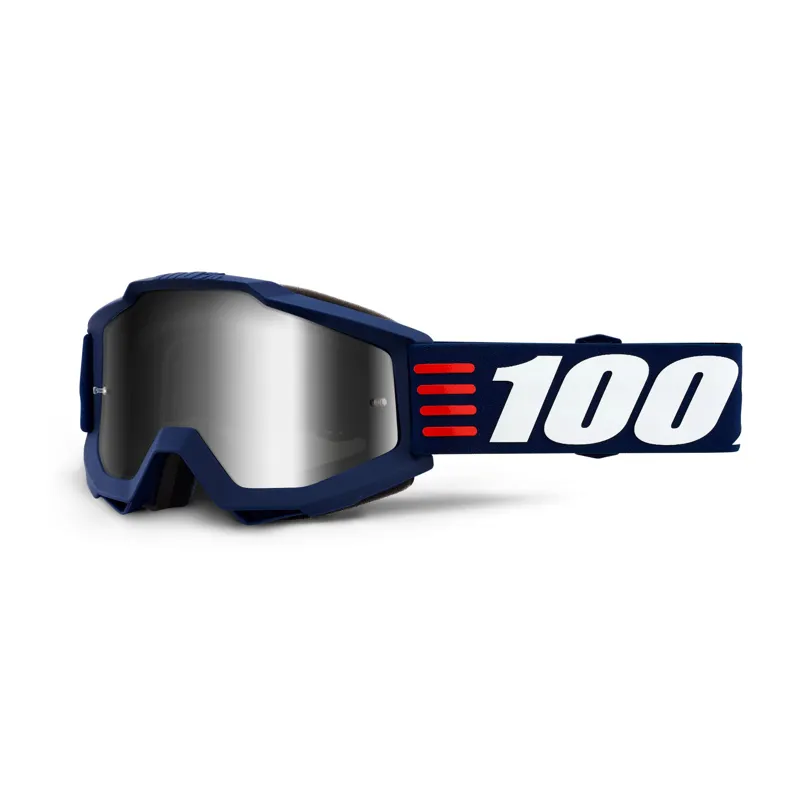 100 Percent Accuri Goggles  Silver Mirror Lens Art Deco