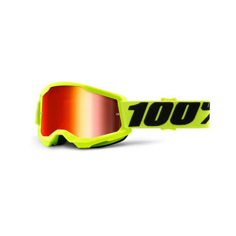 100 Percent Strata 2 Youth Goggle Red Mirror Lens Yellow