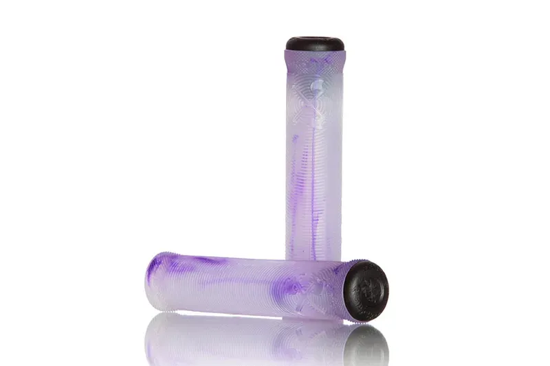 Demolition BMX Axes Grips with Plugs in Clear/Purple