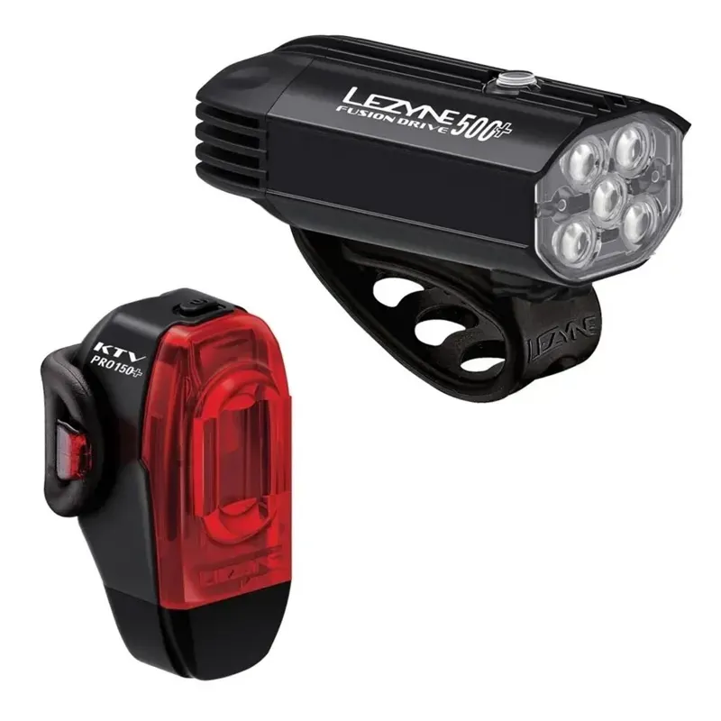 Lezyne Fusion Drive 500+/KTV Drive Pro+ Light Set in Black