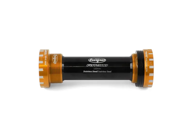 Hope 100mm FatBike Stainless Bottom Bracket in Orange