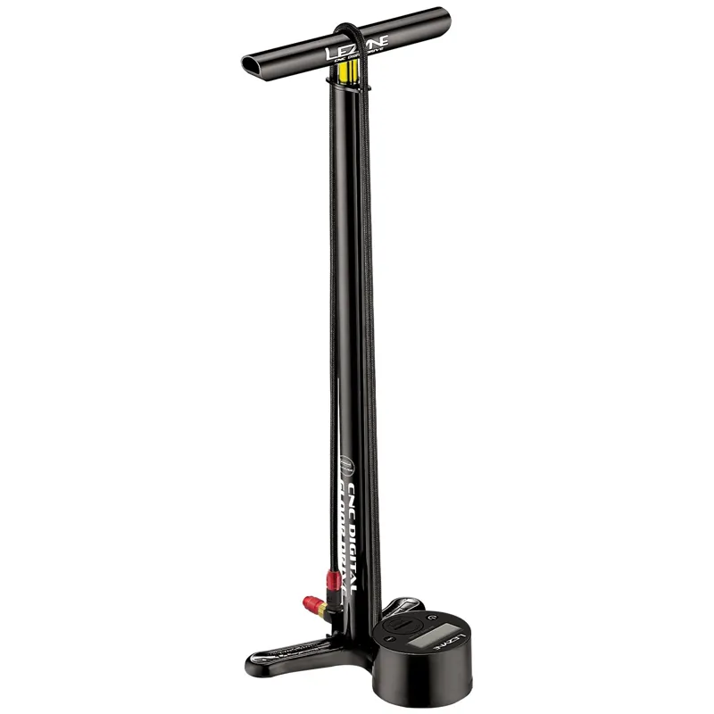 Lezyne CNC 3.5 Inch Digital Gauge Track Pump in Black