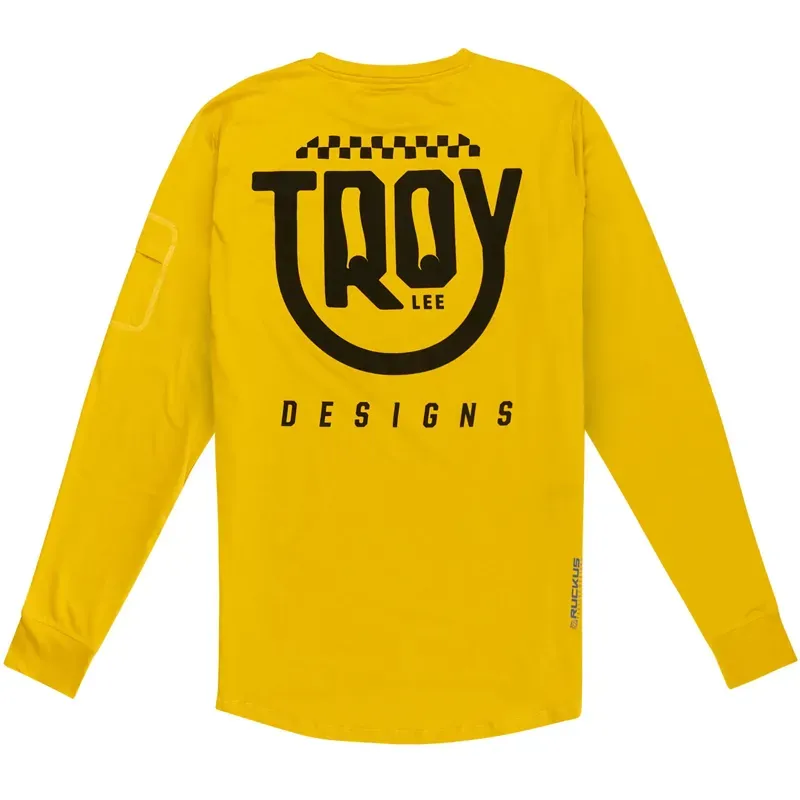 Troy Lee Designs Ruckus Long Sleeve Ride Tee In Eyez - Safron-1
