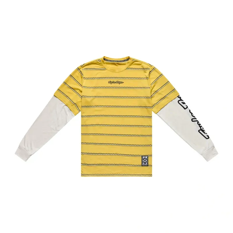 Troy Lee Designs Skyline Fakie Ride LS T-Shirt in Stripe Butter