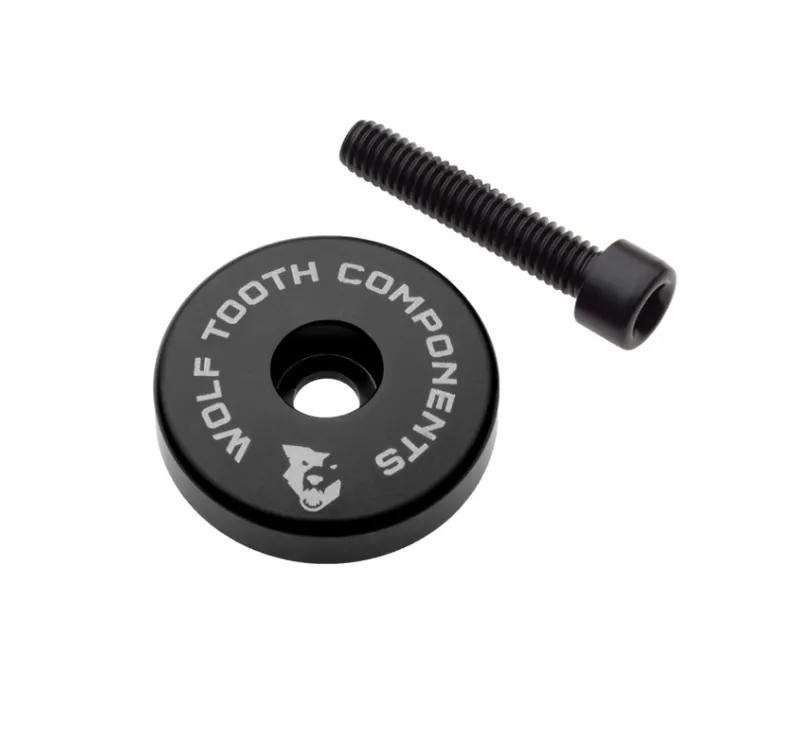 Wolf Tooth Ultralight Stem Cap with 5mm Integrated Spacer in Black 