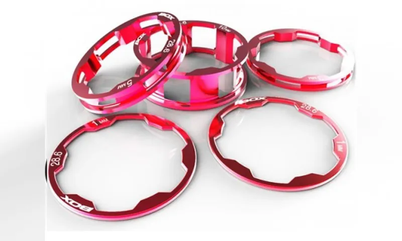 Box Zero Stem Spacer Kit Red For 1 Inch Forks