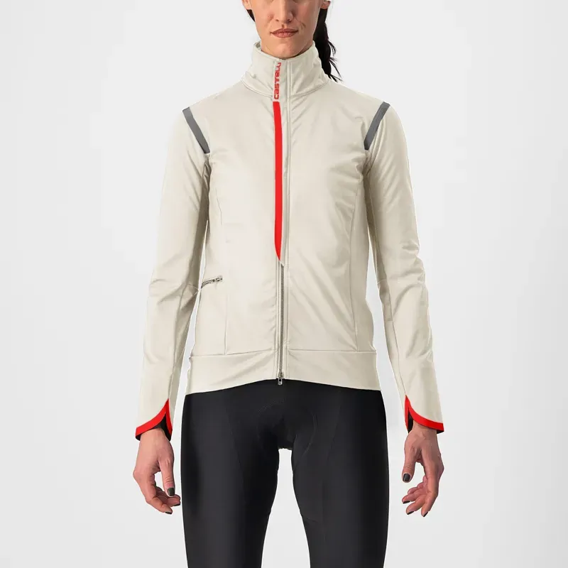 Castelli Alpha Ultimate Insulated Womens Jacket in Chalk/Red