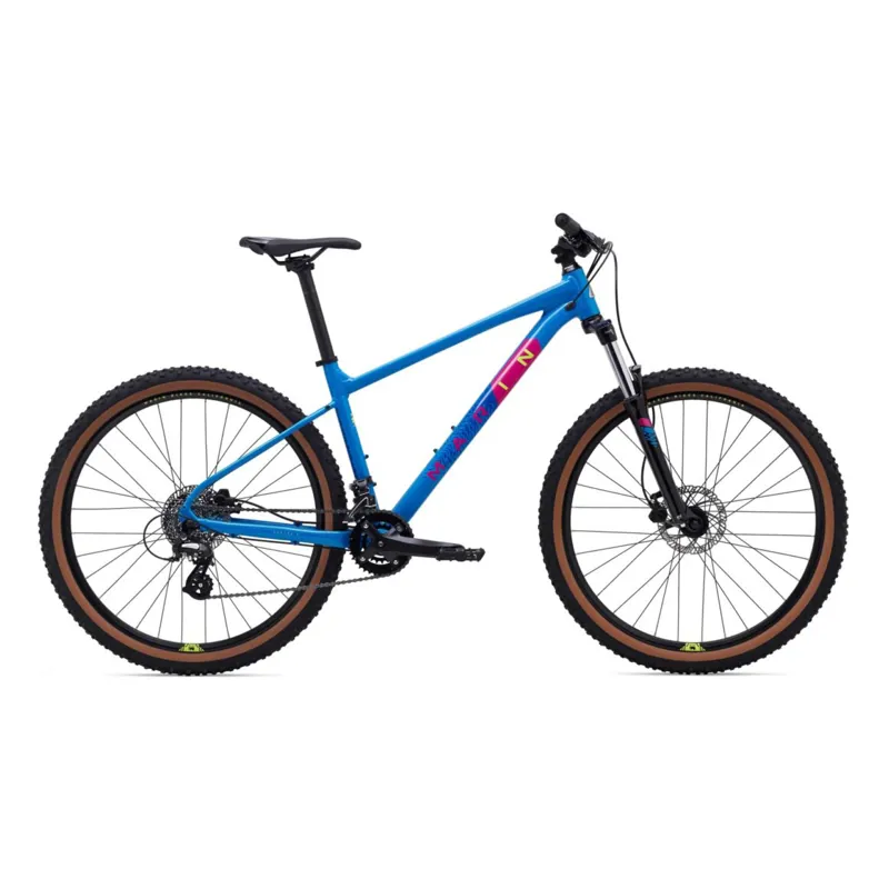 Marin Bobcat Trail 3 27.5 Mountain Bike in Gloss Bright Blue/Magenta