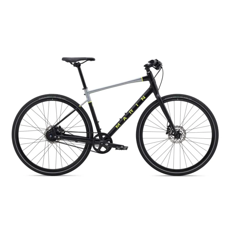 Marin Presidio 3 Hybrid Sports Bike in Black/Charcoal/Hi-Vis Yellow