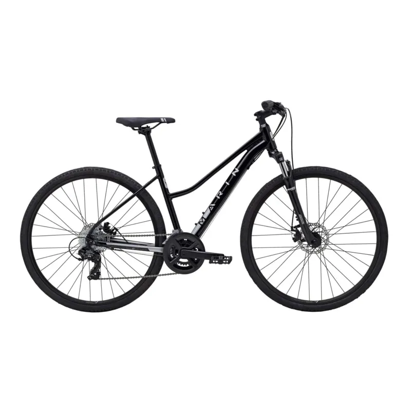 Marin San Anselmo DS1 Womens Hybrid Bike in Gloss Black/Silver