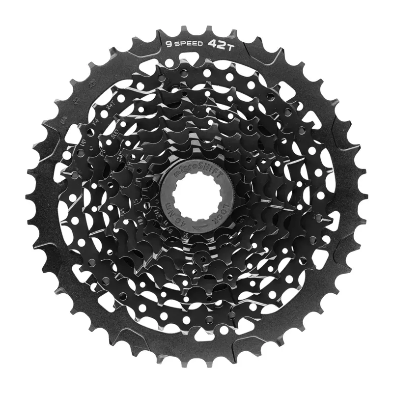microSHIFT ADVENT H-Series 9 Speed 11-42 Alloy Cog Cassette in Black