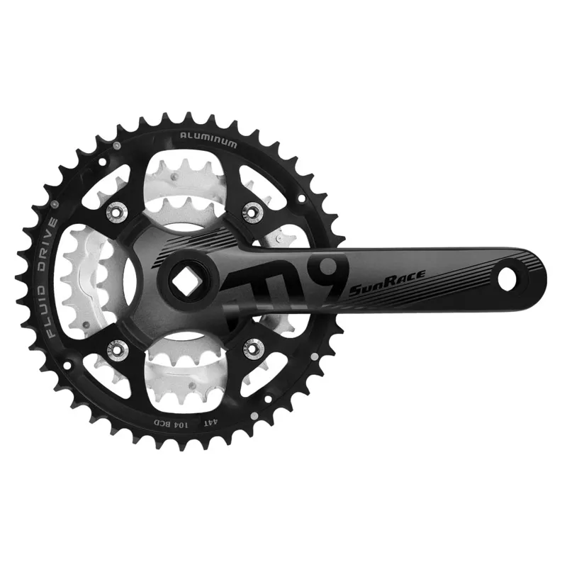 Sunrace M914 MTB Triple Chainset 175mm in Black
