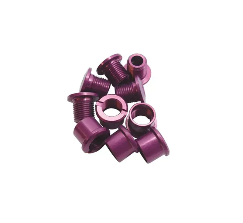 ID Alloy Double 8.5mm Aluminium Chainring Bolts in Anodized Purple