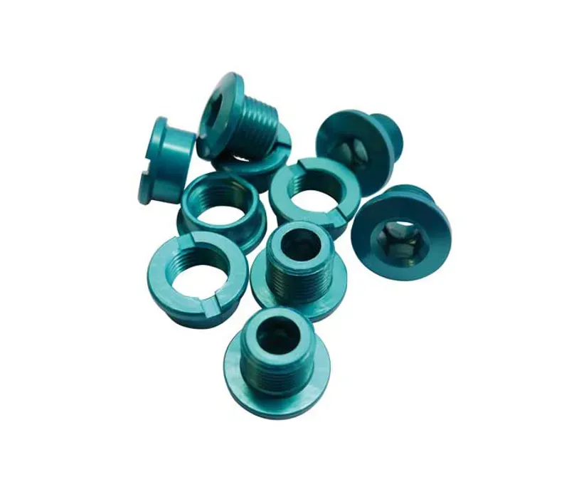ID Alloy Single 8.5mm Aluminium Chainring Bolts in Anodized Blue