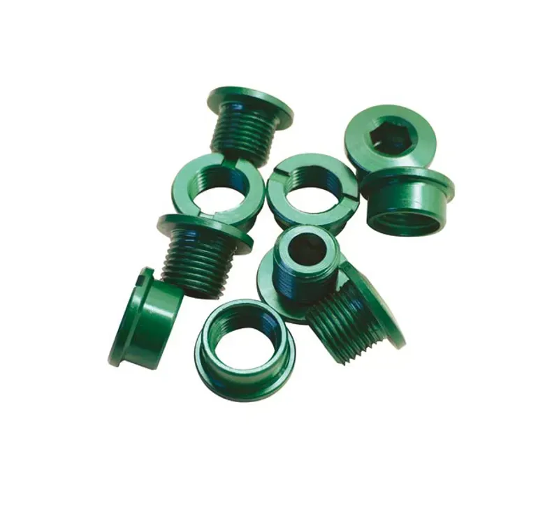 ID Alloy Single 8.5mm Aluminium Chainring Bolts in Anodized Green