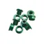 ID Alloy Single 8.5mm Aluminium Chainring Bolts in Anodized Green