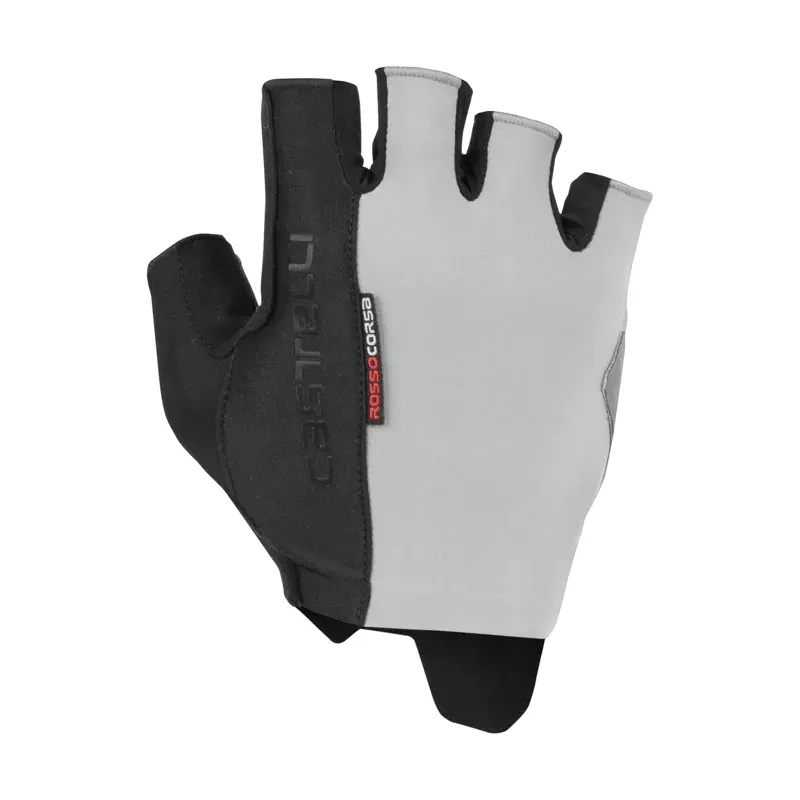 Castelli Rosso Corsa Espresso Gloves in Silver Grey