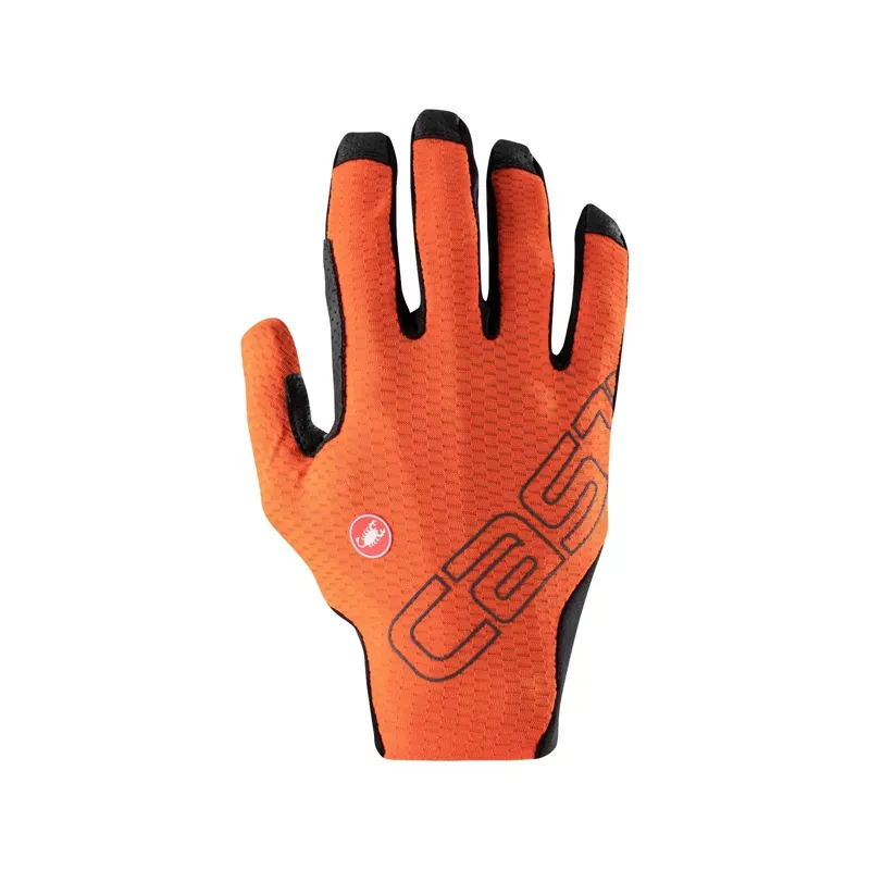 Castelli Unlimited Long Finger Gloves in Orange Rust