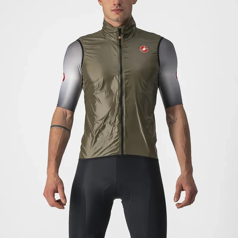 Castelli Aria Vest in Moss Brown