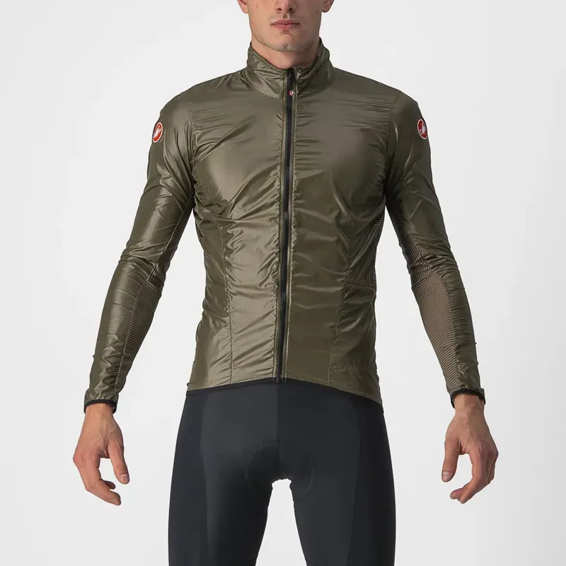 Castelli Aria Shell Jacket in Moss Brown