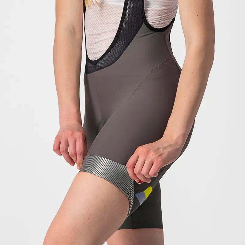 Castelli Prima Bib Shorts in Grey/Sulphur