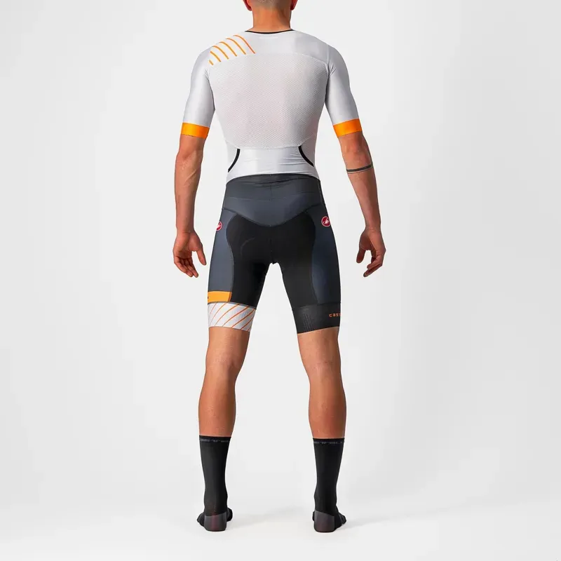 Castelli Free Sanremo 2 Suit Short Sleeve Suit in Grey/Brilliant Orange
