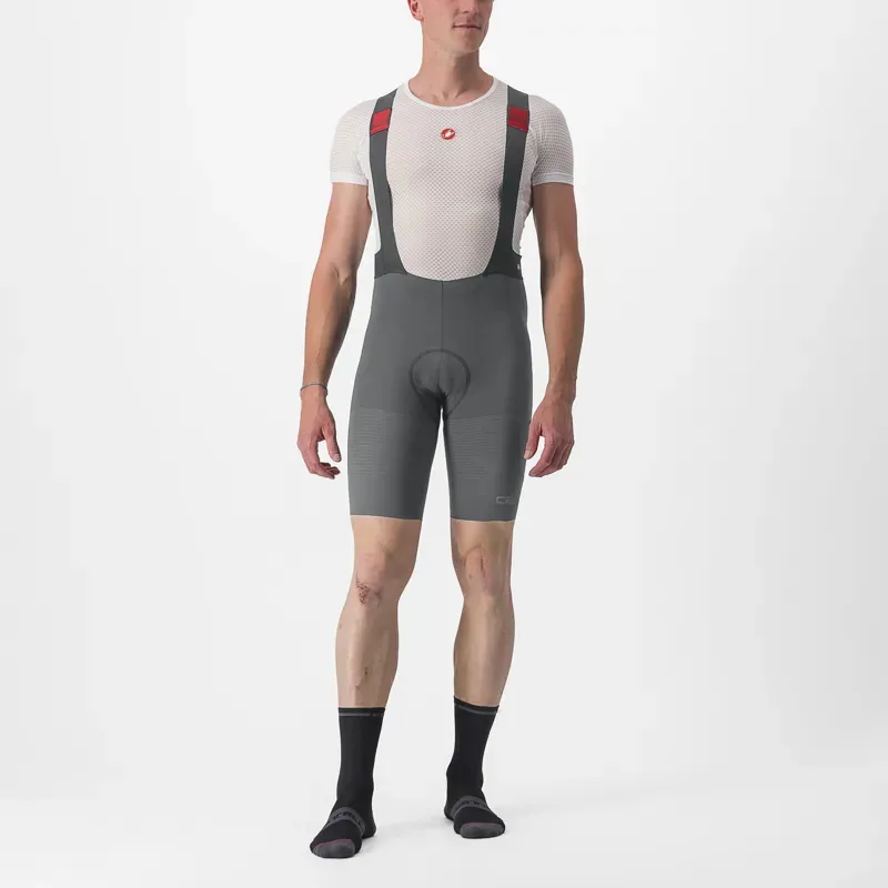 Castelli Premio Bib Shorts in Gunmetal Grey/Clay