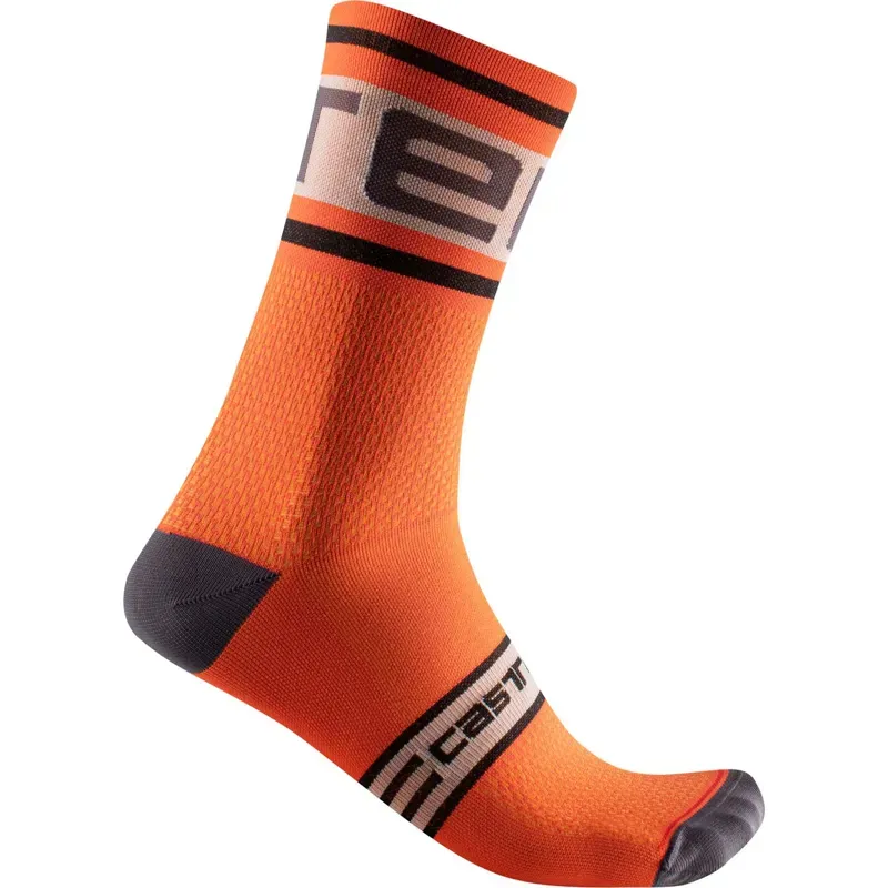 Castelli Prologo 15 Socks in Red/Silver/Grey